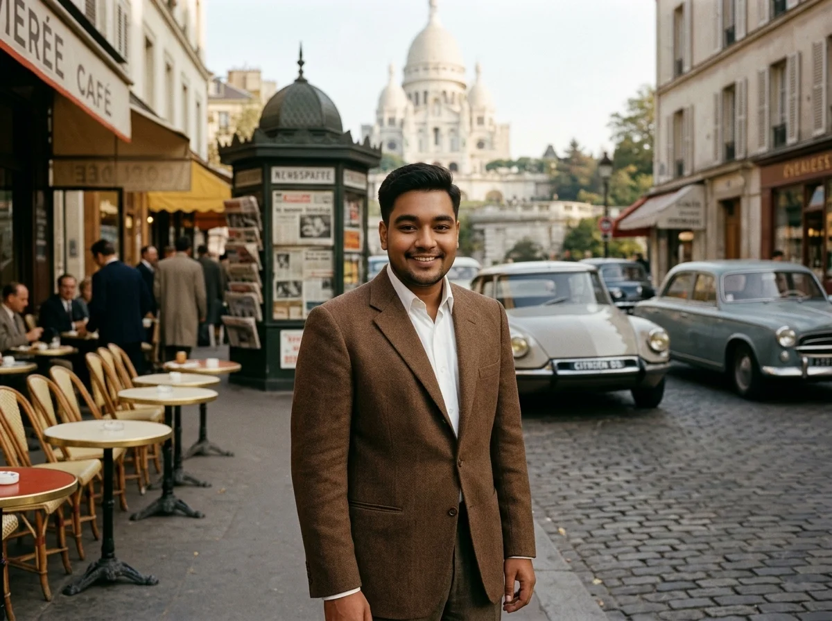 You in 1950s Paris AI photo prompt preview