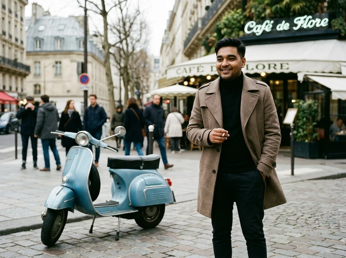 You in 1960s Paris AI photo prompt preview