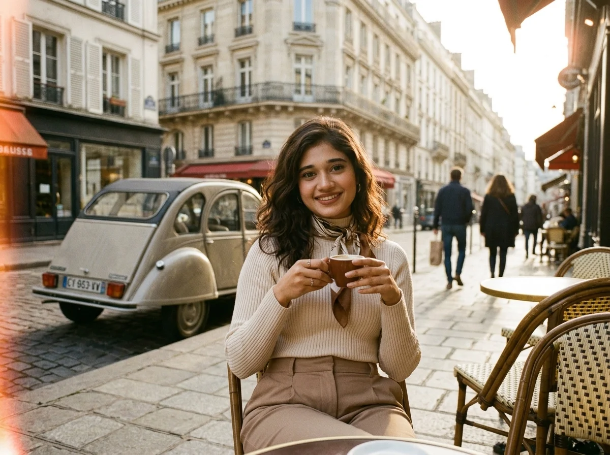 You in 1970s Paris AI photo prompt preview