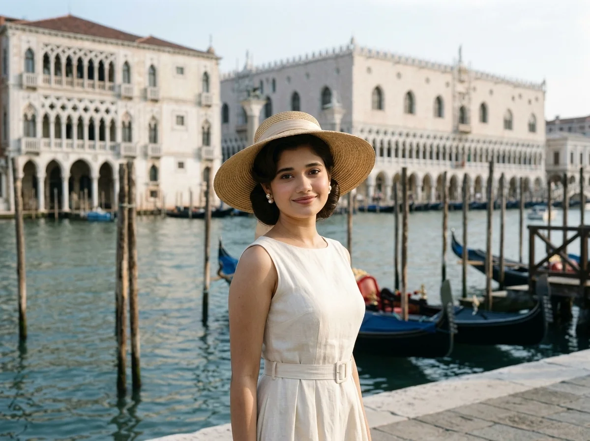 You in 1950s Venice AI photo prompt preview