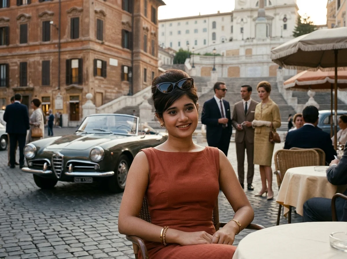 You in 1960s Rome AI photo prompt preview
