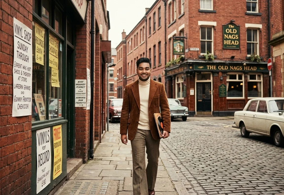 You in 1970s Manchester AI photo prompt preview