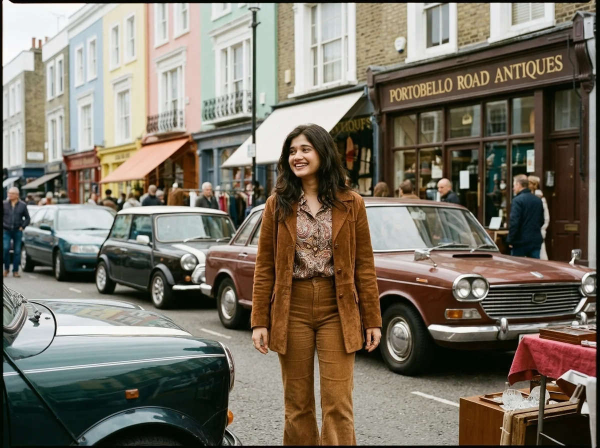 You in 1970s Notting Hill, London AI photo prompt preview