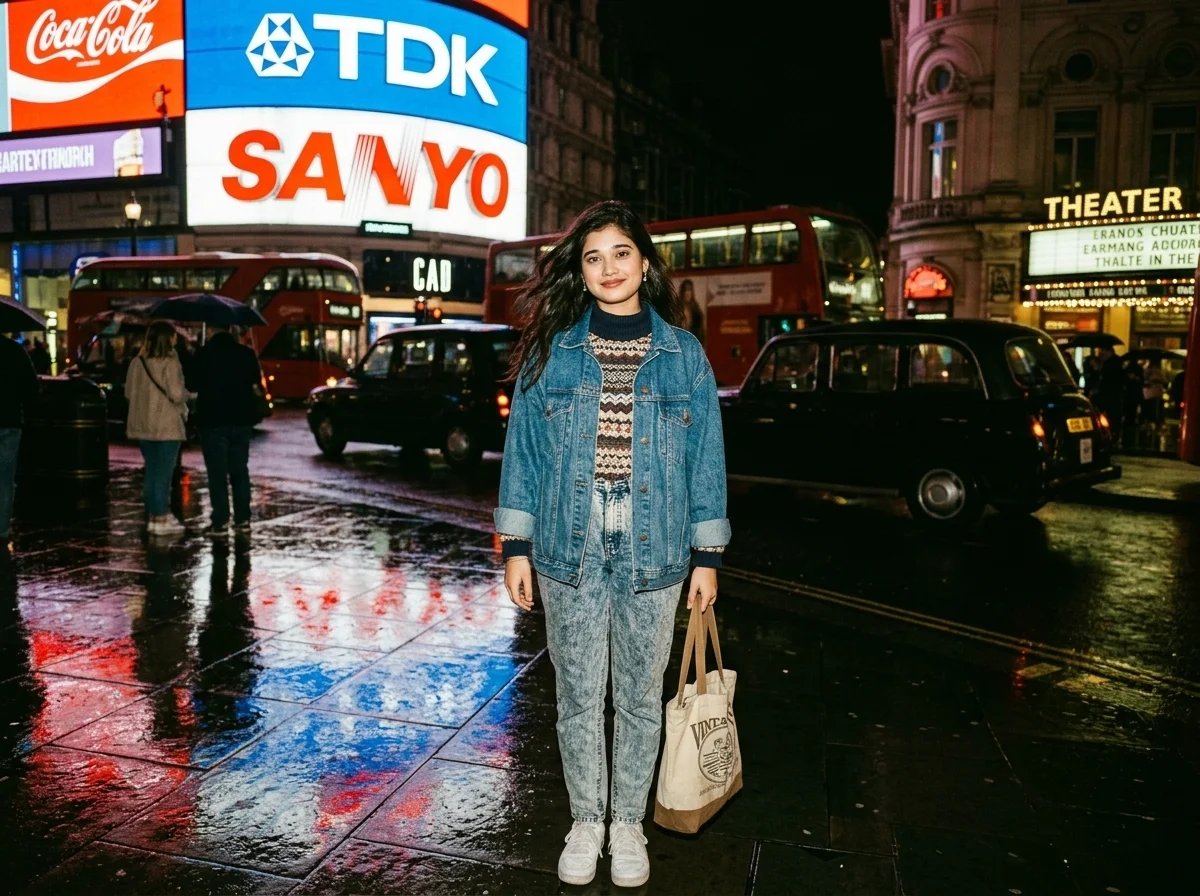 You in 1980s London AI photo prompt preview