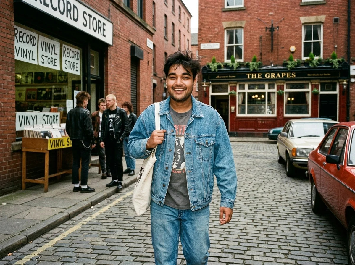 You in 1980s Manchester AI photo prompt preview