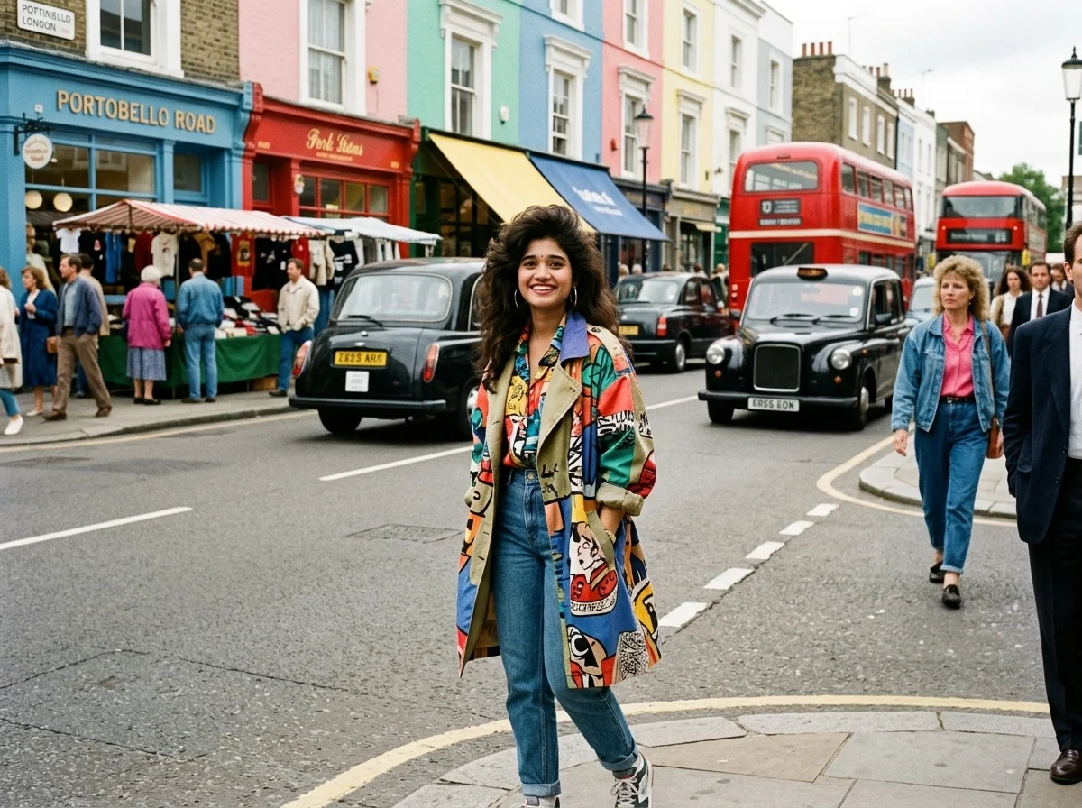 You in 1980s Notting Hill, London AI photo prompt preview