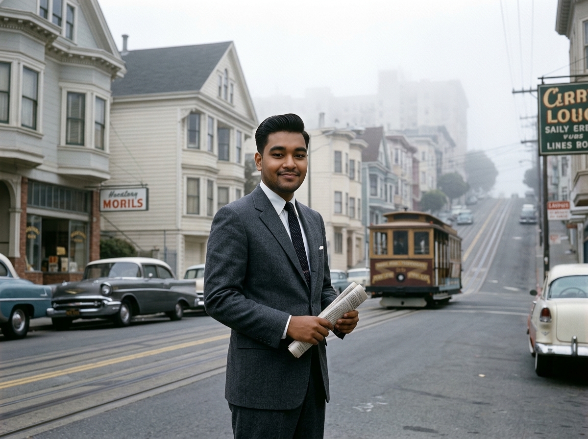 You in 1950s San Francisco AI photo prompt preview