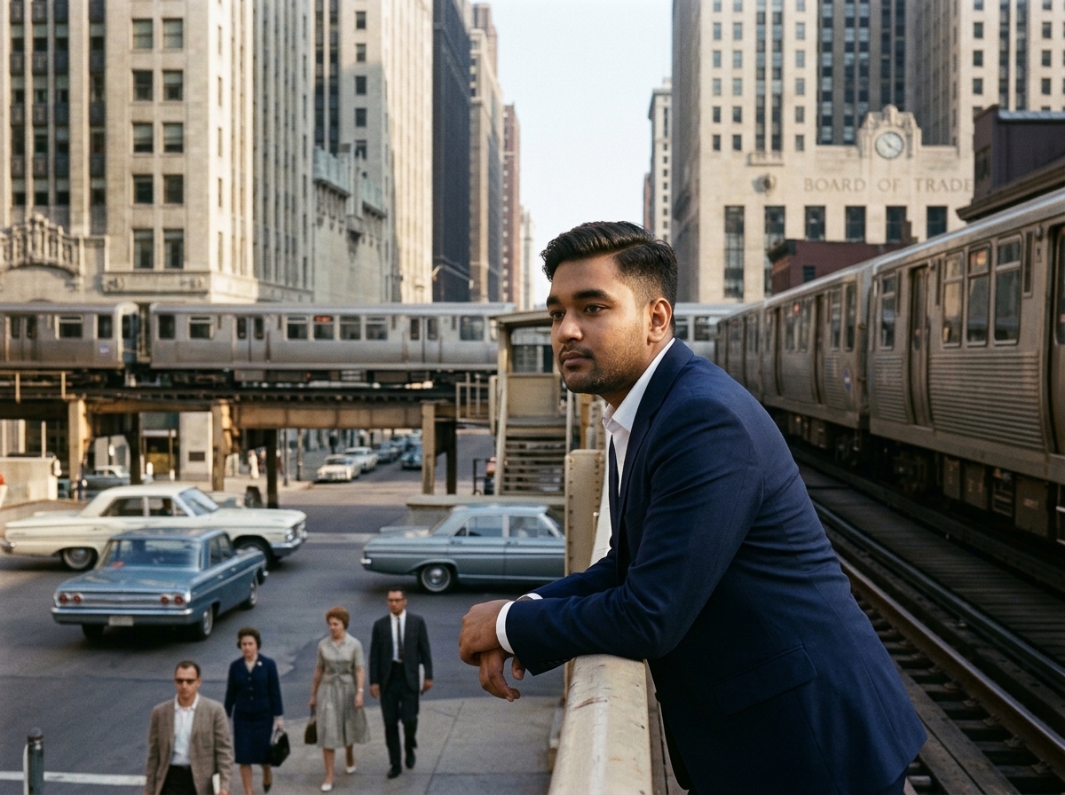 You in 1960s Chicago AI photo prompt preview