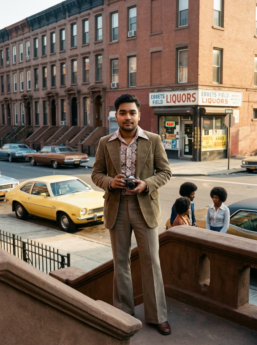 You in 1970s Brooklyn, New York AI photo prompt preview