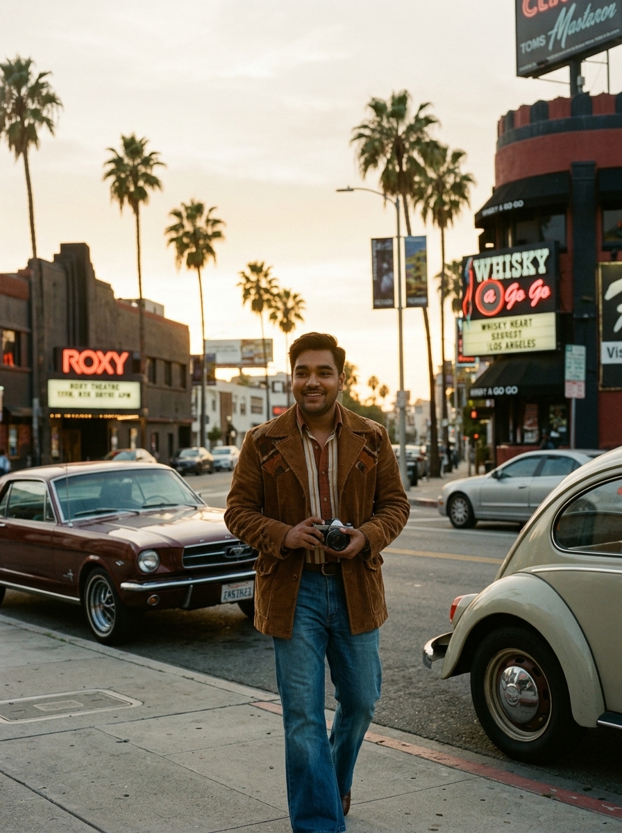 You in 1970s Los Angeles AI photo prompt preview