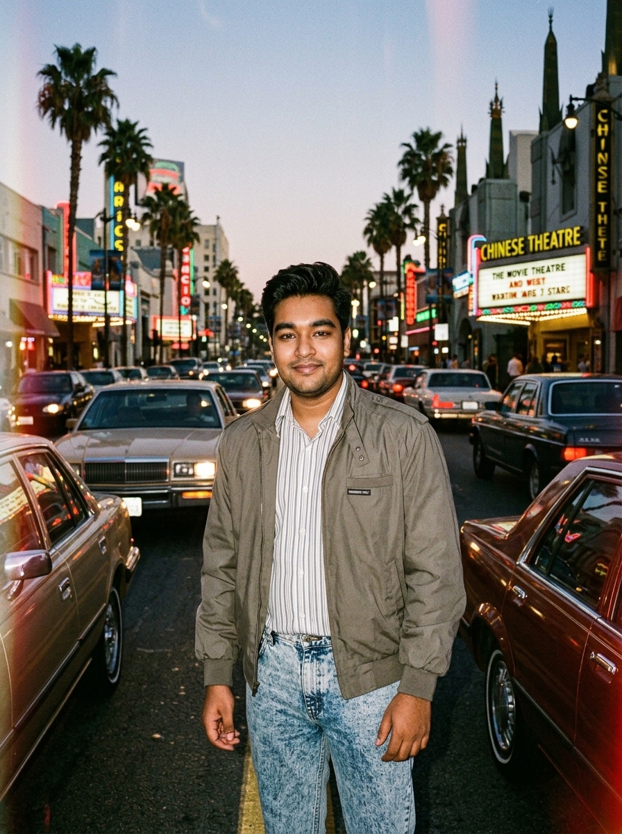 You in 1980s Los Angeles AI photo prompt preview