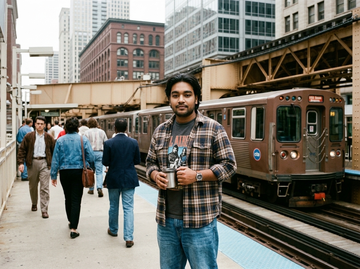 You in 1990s Chicago AI photo prompt preview