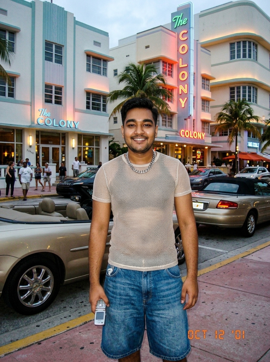 You in Y2K Miami Beach AI photo prompt preview