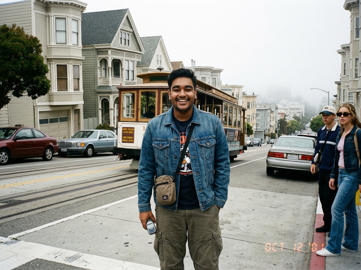 You in Y2K San Francisco AI photo prompt preview